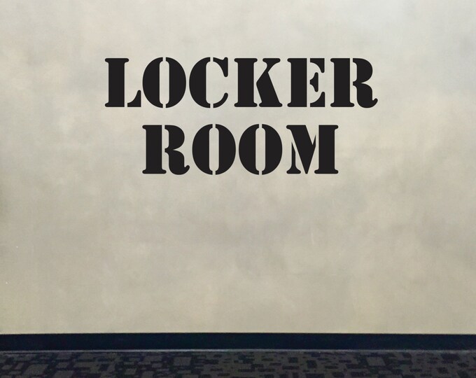 LOCKER ROOM Sign Decal. Door Sign for Locker Room, Locker Room Wall Decal, Gym Wall Decal