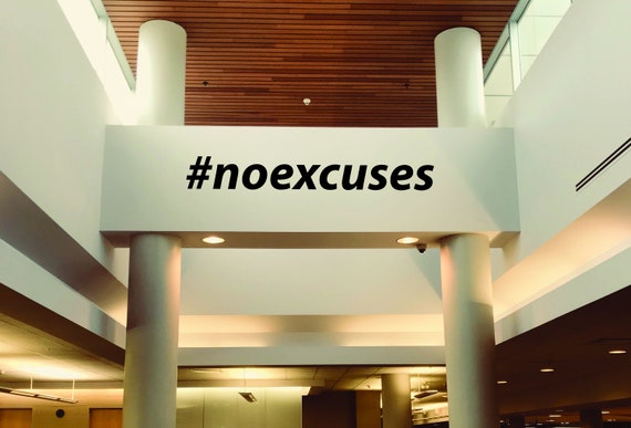 Gym Wall Decal Hashtag #noexcuses Wall Sticker. Gym Ideas, Inspirational Hashtag Sticker