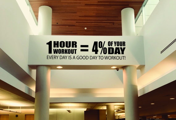 Motivational Gym Wall Decal, Workout Fitness Wall Decal, Fitness Quote, Sports Quote, Gym Design Ideas, 1 Hour Workout is 4% of your Day
