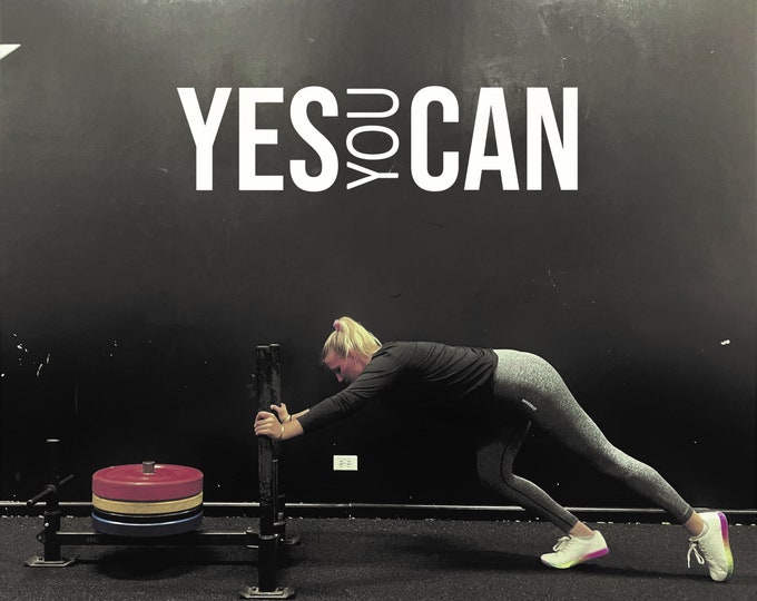 YES YOU CAN Wall Decal. Gym Decor Ideas, Gym Design Ideas, Ideas for Home Gym, Cycling Wall Decor, Classroom Decor, Gym Design