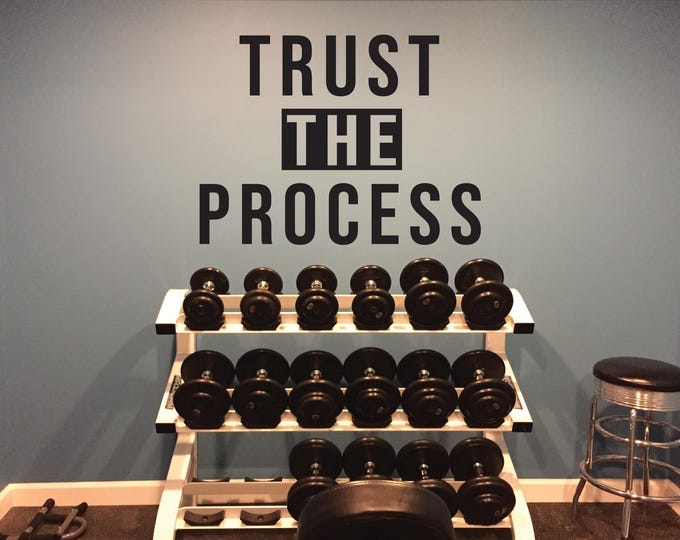 Motivational Fitness Gym Wall Decal. TRUST THE PROCESS Fitness Wall Decal, Wall Decal for Gym, Office Wall Decal Sign.