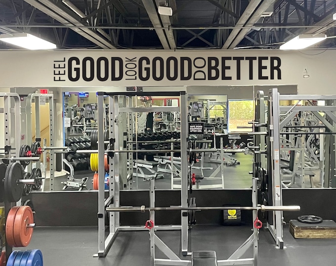 Feel GOOD Look GOOD Do Better Gym Decor Ideas, Gym Design Ideas, Physical Therapy, Office Wall Sign. Chiropractor Sign, inspirational sign