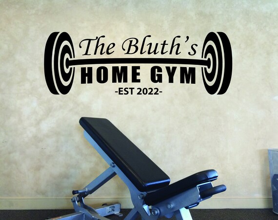 Personalized Custom Home Gym Name Decal, Custom Decal for Gym, Home Gym Design Idea, Family Name Gym Decal. Fitness Gift Idea- OPT1