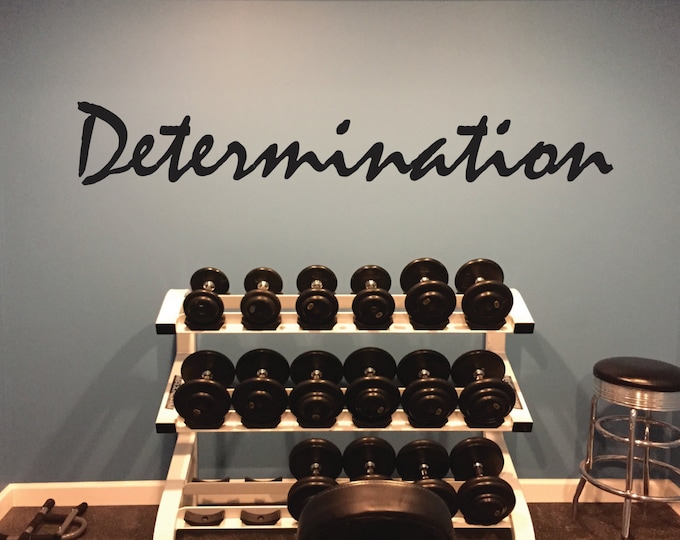 Fitness Quote, Determination Wall Decal