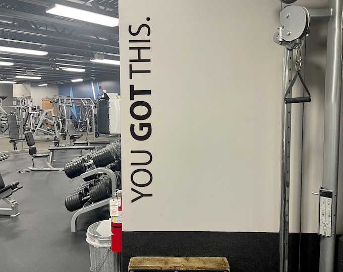 YOU GOT THIS. Fitness Wall Decal, Gym Quote Decor, Fitness Decor, Home Gym Design Idea, Fitness Gift Cycling Quote decor