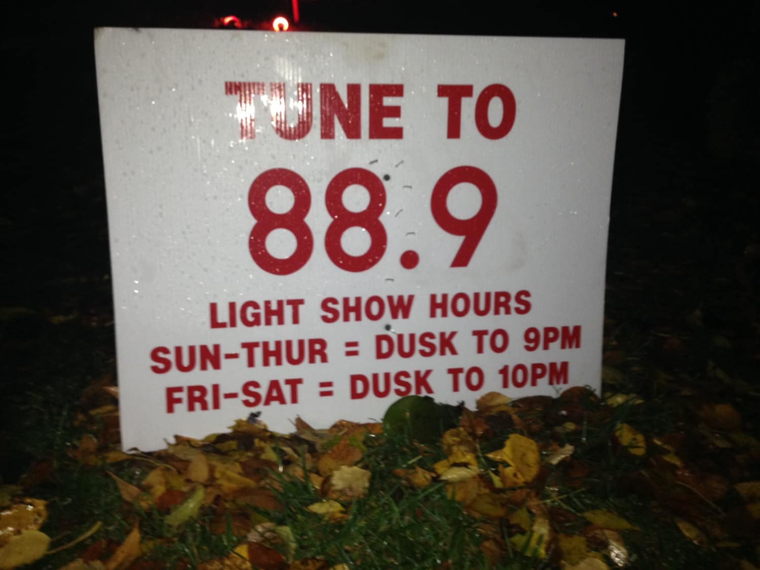 Christmas Lights to Music Radio Station Sign, 24x24 Decals only