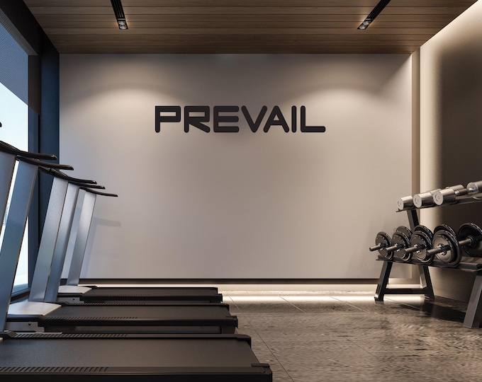 FITNESS WALL DECAL, Gym Wall Decal, Office Wall Decal, Quote Decal, Prevail Wall Sticker
