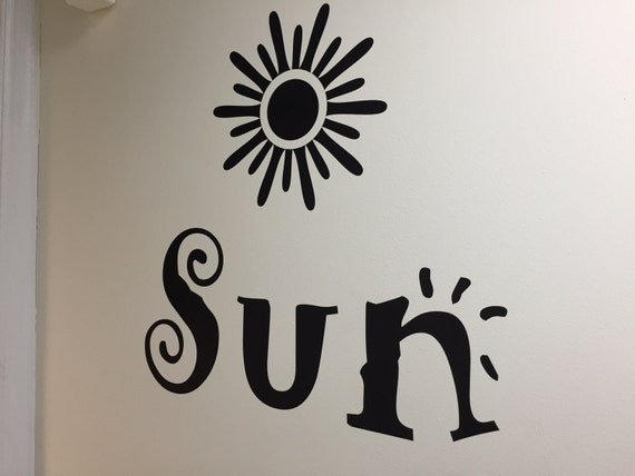 Tanning Salon Decor, Sun Gym Wall Decal, Summer Home Decor