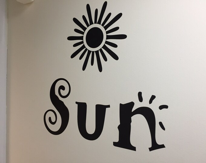 Tanning Salon Decor, Sun Gym Wall Decal, Summer Home Decor