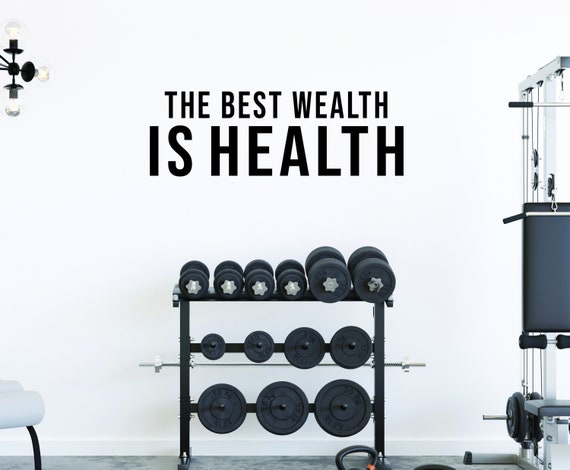 The Best Wealth IS HEALTH Fitness Wall Decal, Gym Wall Decal, Ideas for Home Gym, Chiropractor Sign, Physical Therapy, Gym Sign
