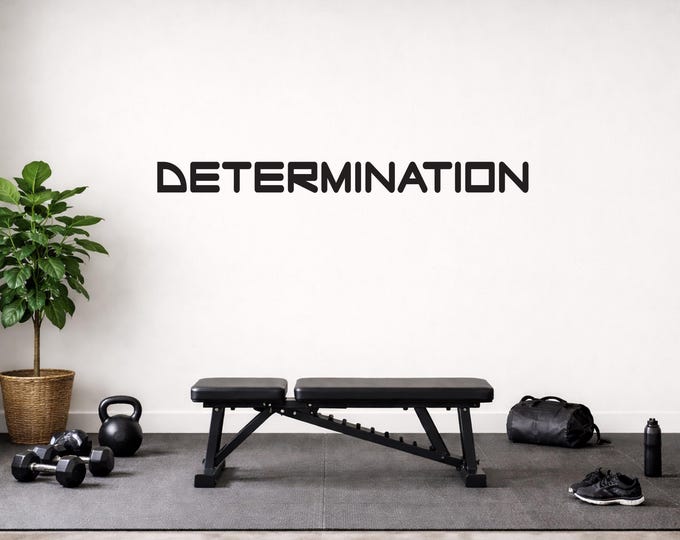 DETERMINATION Sticker, Wall Decor for Gym, Wall Decal for Classroom, Office Decor, Gym Design Ideas, MOTIVATION Wall Decal