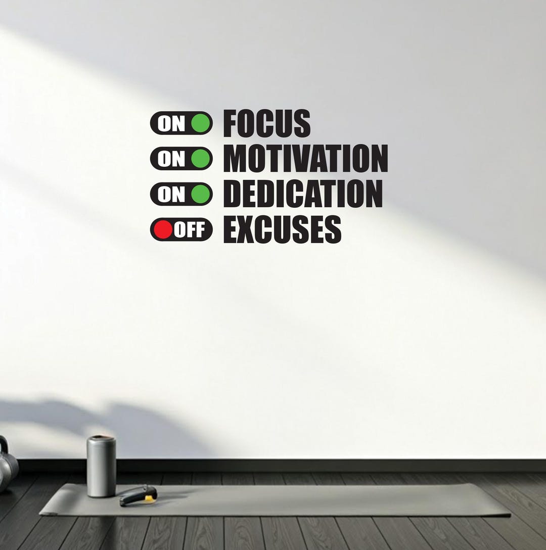 Fitness Motivation Work Out Ausreden Gym Wandtattoo