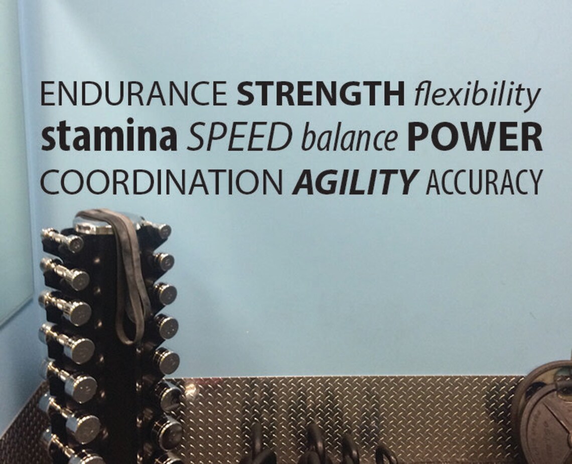 Gym Wall Words Fitness Words Gym Motivation Decal Etsy