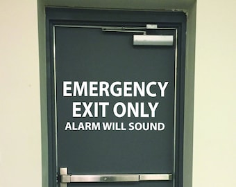 EMERGENCY EXIT ONLY door sign, Fire Exit Door Sign, Building Door Sign, Business Door Sign