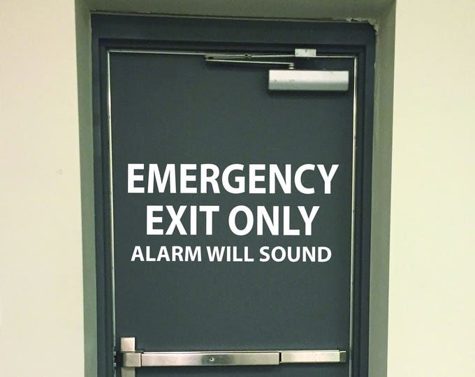 EMERGENCY EXIT ONLY door sign, Fire Exit Door Sign, Building Door Sign, Business Door Sign