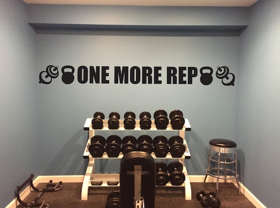 Basement Gym Ideas. ONE MORE REP Gym Wall Decal