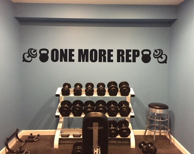 Basement Gym Ideas. ONE MORE REP Gym Wall Decal