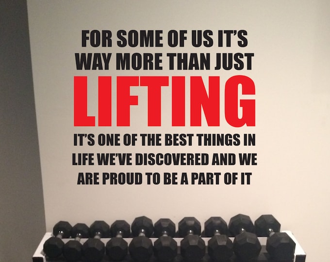 LIFTING MOTIVATION, Gym Wall Lifting quote decal. Fitness Motivation Quote