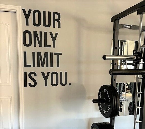 Your Only Limit is You. Physical Therapy Sign, Fitness Wall Sticker, Gym Wall Decal, Garage Gym Sign, Home Gym Ideas, Chiropractor Sign