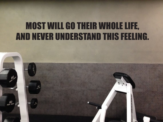 Gym Motivation Quote Wall Decal. . Gym Decor