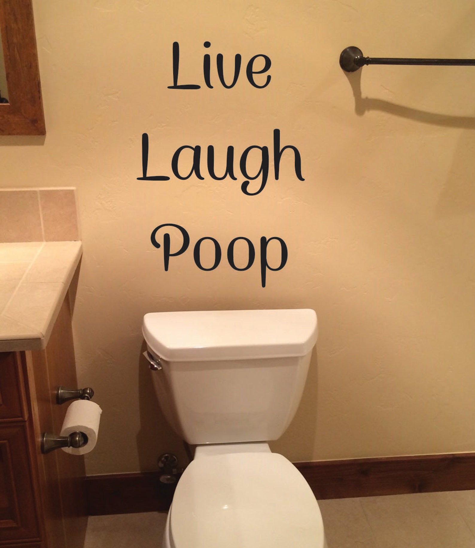 Funny Bathroom Wall Decor Live Laugh Poop Wall Decal Etsy