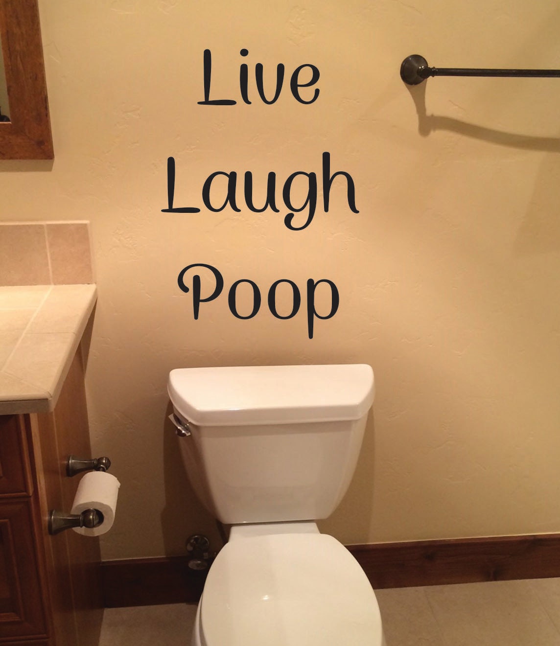 Funny Bathroom Wall Decor, Live Laugh Poop Wall Decal