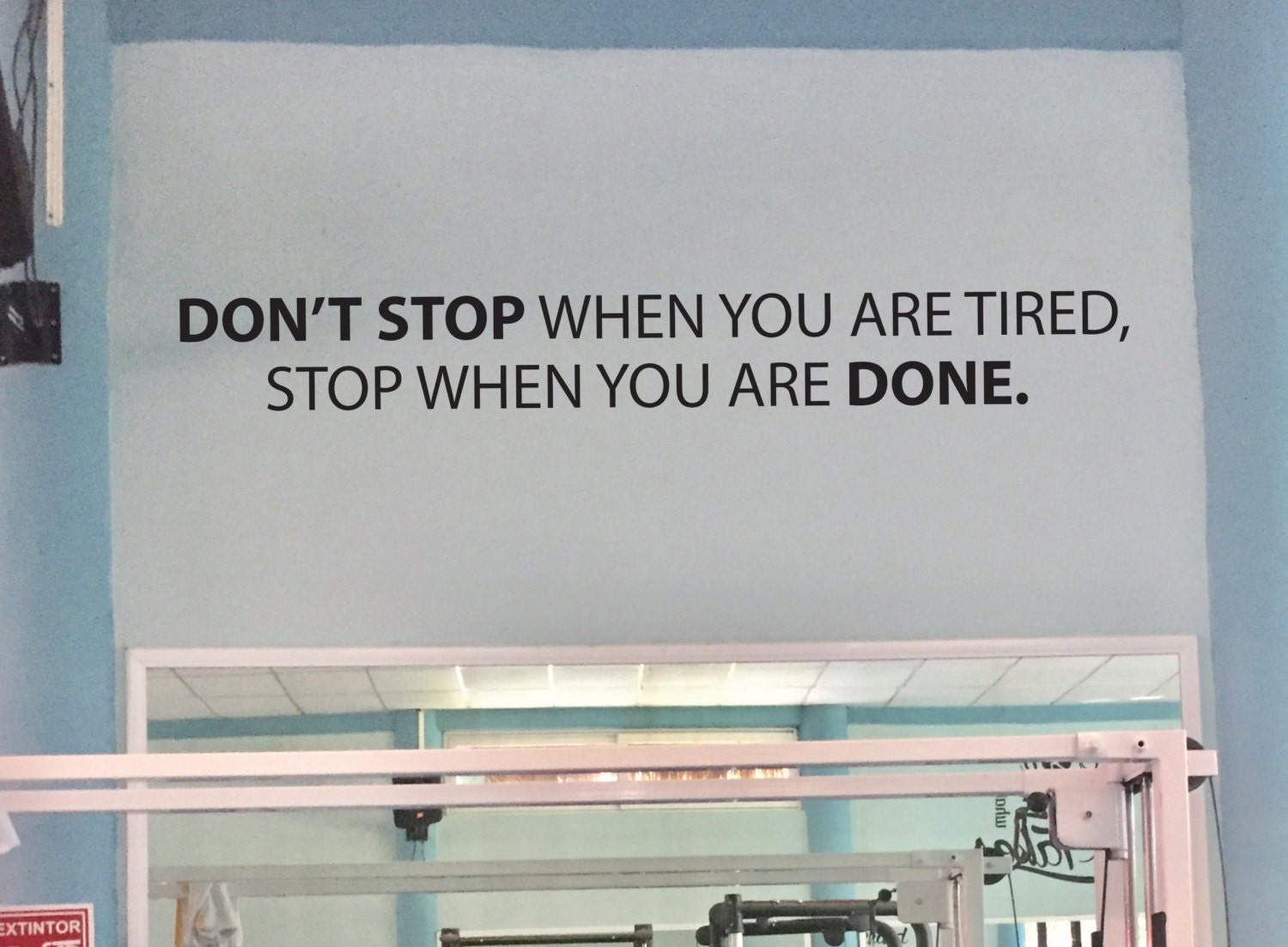 Motivational Gym Quote Wall Decal Don't Stop When You Are | Etsy