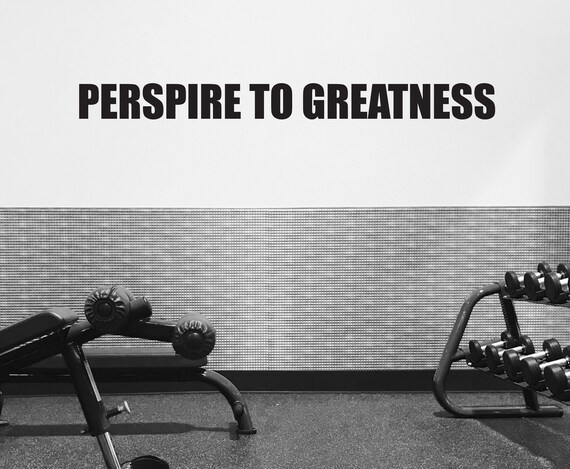 PERSPIRE TO GREATNESS Wall Decal, Gym Wall Decal, Home Gym Ideas, Fitness Ideas, Garage Gym Ideas, Ideas for Gym, Wall Sticker for Gym