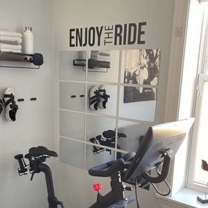 Cycling Sticker, Biking Sticker, ENJOY THE RIDE Sticker, Cycling Studio Decor, Gym Wall Sticker, Fitness Gift