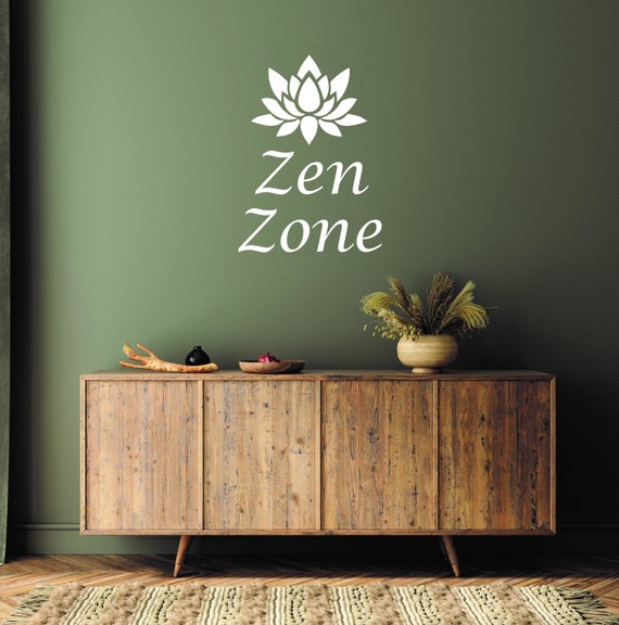 ZEN ZONE Wall Decal, Gym Wall Decal, Yoga Wall Decal, Zen Quote Wall Decal, Home Yoga Studio Design Ideas