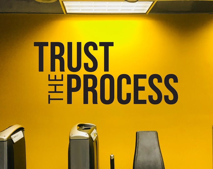 Physical Therapist Office Design, Gym Design Ideas, Gym Wall Ideas, Office Wall Decal, TRUST THE PROCESS wall sticker