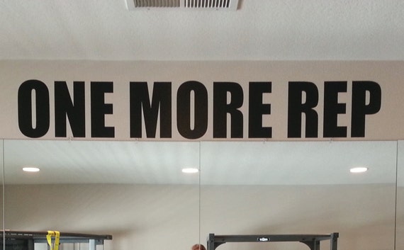 Gym Mirror Decal, Mirror sticker. Gym Wall Decal, ONE MORE REP