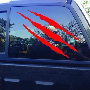 Claw Scratch Car Decal. Monster Scratch Claw Decal for car 047