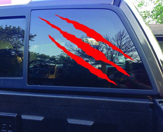 Claw Scratch Car Decal. Monster Scratch Claw Decal for car