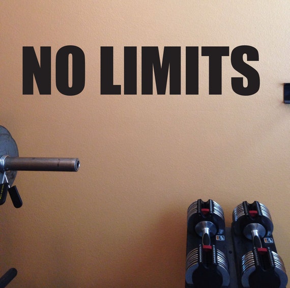 corporate wellness motivation, home gym wall decal, NO LIMITS