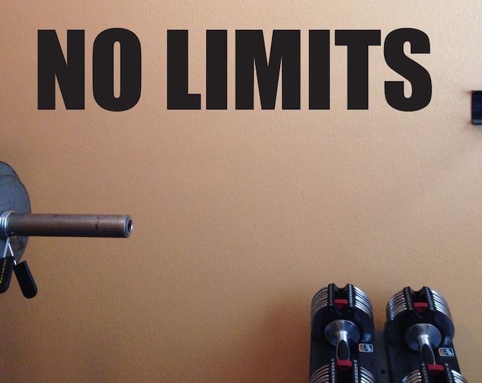 corporate wellness motivation, home gym wall decal, NO LIMITS