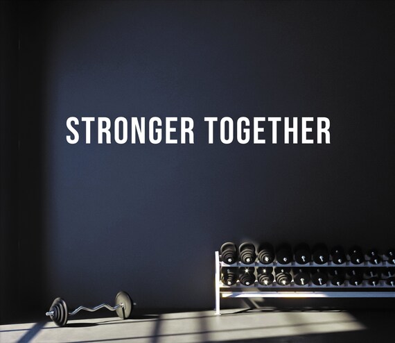 STRONGER TOGETHER Fitness Wall Decal Lettering, Office Sign Vinyl Decal, Physical Therapy, Gift Idea for Athlete, Chiropractor Decal