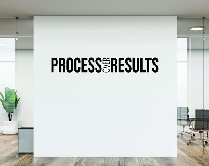 PROCESS OVER RESULTS Gym Wall Decal, Fitness Wall Decal, Physical Therapy Sign, Chiropractor Sign. Office Wall Decal. Sticker for Gym