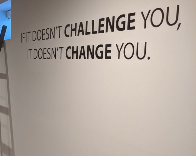 Gym Ideas, Fitness Wall Decal, Classroom Wall decor, If It Doesn't Challenge You, It Doesn't Change You. Vinyl Wall Decal