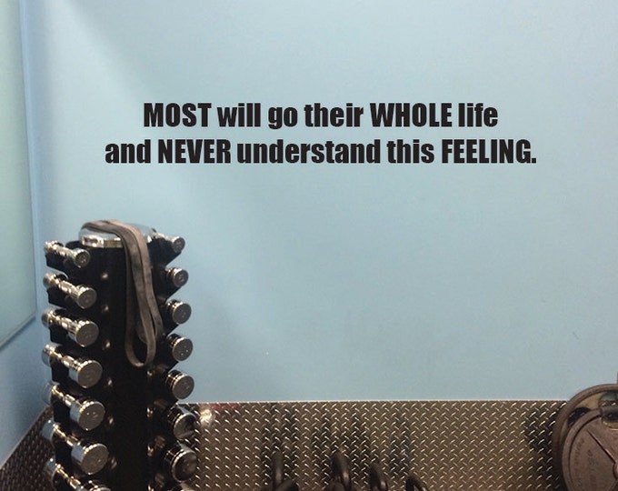 Gym Decorations, Gym Motivation. Most Will Go Their Whole Life, And Never Understand This Feeling .