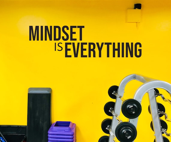 MINDSET IS EVERYTHING Gym Wall Decal, Fitness Wall Decal, Motivational Quote, Cycling Wall Decor Decal. Cycling Sticker, Fitness Gift