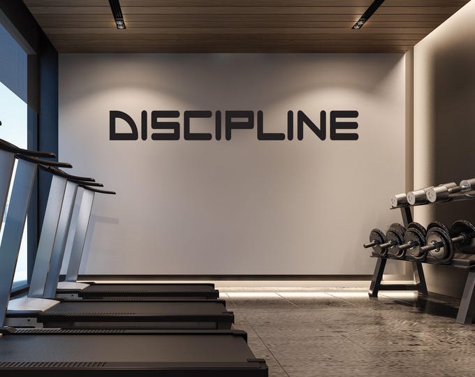 GYM DESIGN, Classroom Decor, Fitness Wall Decal, Office Decor, DISCIPLINE Wall Decal