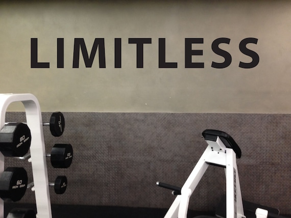 Inspirational Quote Home Fitness Gym Limitless
