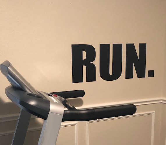 Gym Design Idea, Fitness Room Idea, Apartment Gym Design Ideas. RUN. Wall Decal