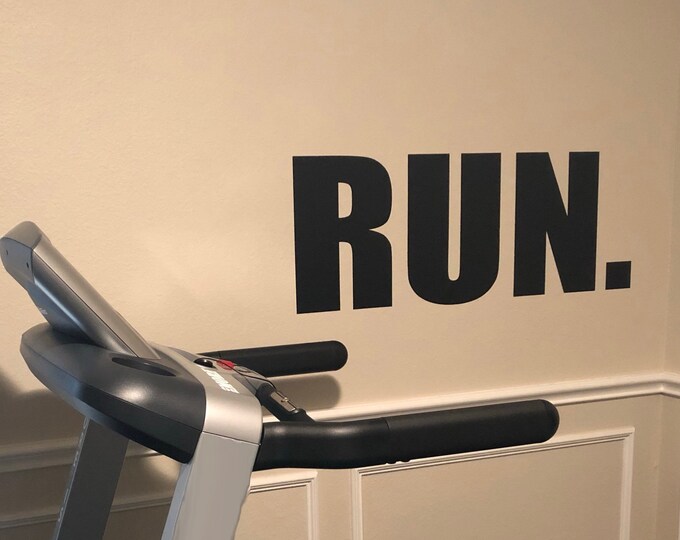 Gym Design Idea, Fitness Room Idea, Apartment Gym Design Ideas. RUN. Wall Decal