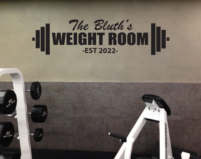 Personalized Custom Home Gym Name Decal, Custom Decal for Gym, Home Gym Design Idea, Family Name Gym Decal. Fitness Gift Idea- OPT3