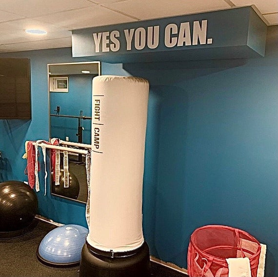 Gym Wall Decal, Home Gym Ideas, Fitness Wall Decal, Classroom Decor Ideas, YES YOU CAN. Wall Decal.