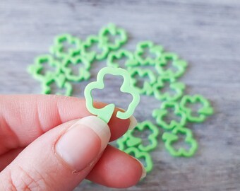 Marqueurs de point trèfle : marqueurs de progression au crochet imprimés en 3D - lot de 12