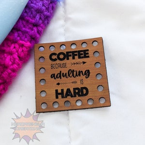 Kaffee Erwachsener Vegan Leder Aufnäher Set: Craft Tags (1.5/2 inch)