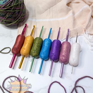 Squishy Grip Gemstone Collection MINI Pencil Interchangeable Silicone Crochet Hook Grip - Ergonomic Grip - Crochet Handle Hook